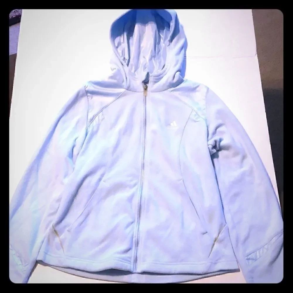 NWOT Adidas baby blue size small fleece jacket